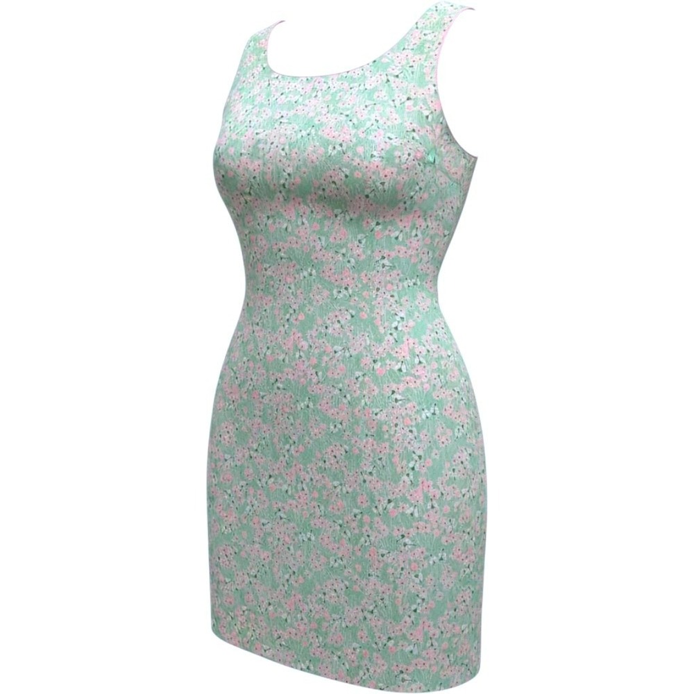 Lilly Pulitzer Shift Dress Women 4 Mint Green Pink Floral Sleeveless cottagecore